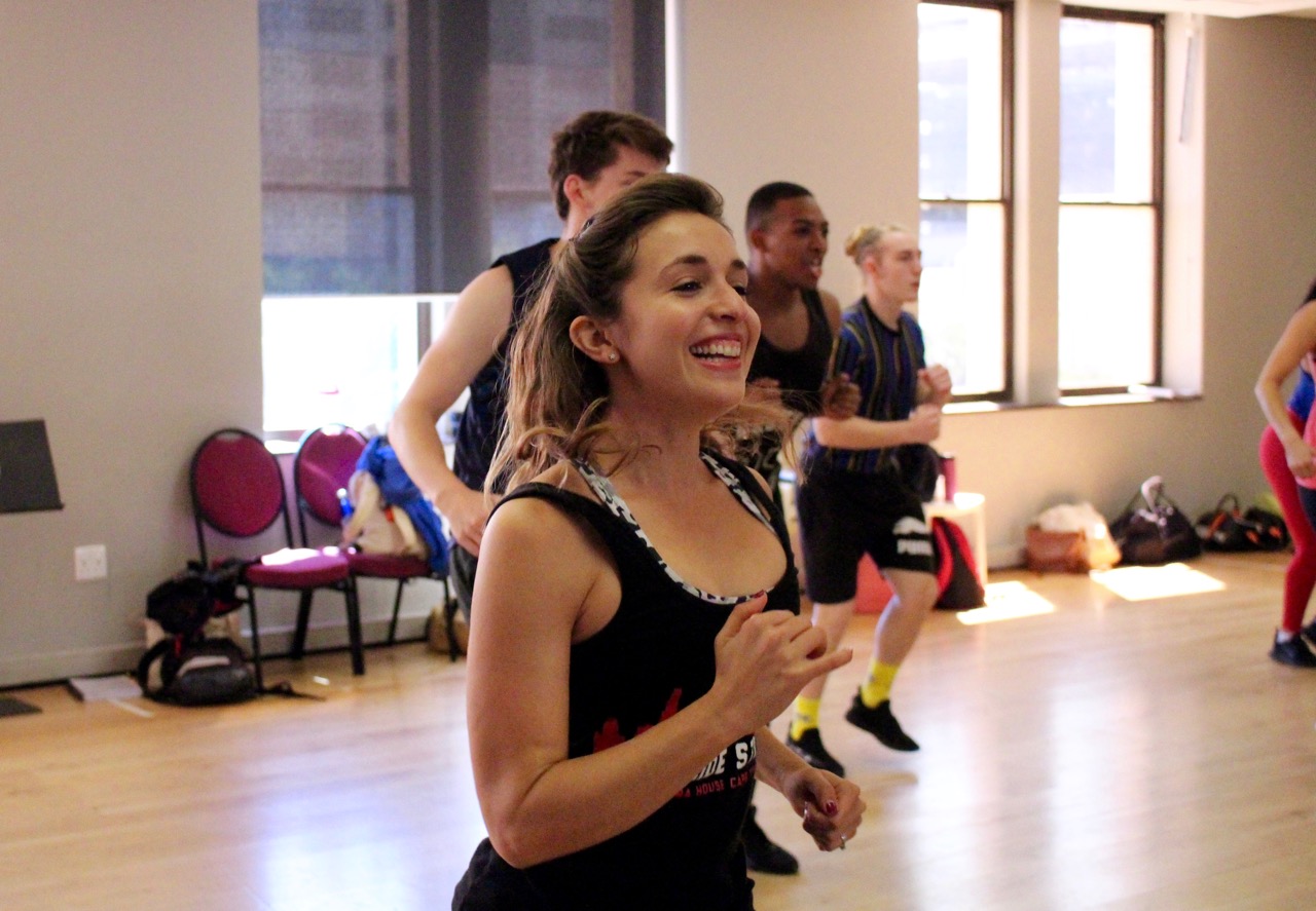 Chloe Perling rehearses for THE PRODUCERS