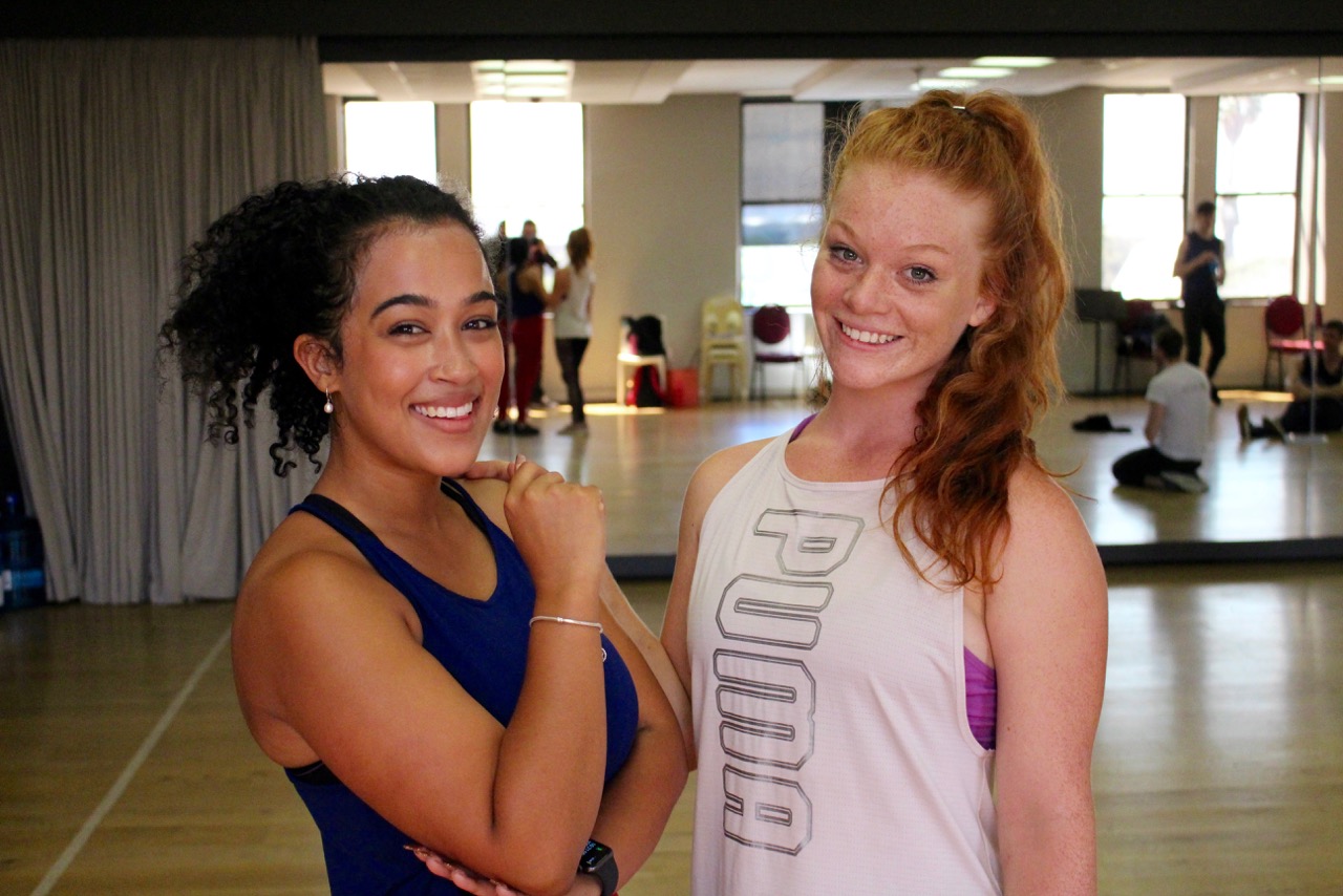 Nadine Suliaman and Claire Glover at rehearsals for THE PRODUCERS